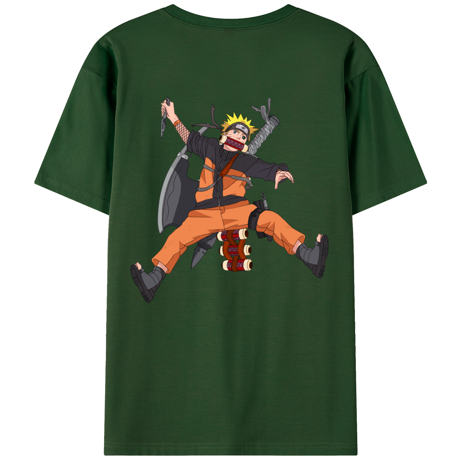 （画像用） NARUTO -ナルト- うずまき ナルト Uzumaki Naruto 綿100％半袖Tシャツ（背面プリント）